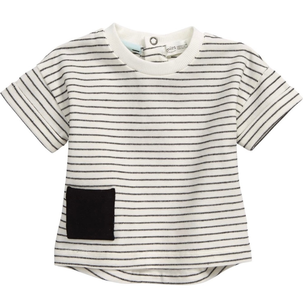 Miles Black and White Toddler Girl Tunic, 24 months